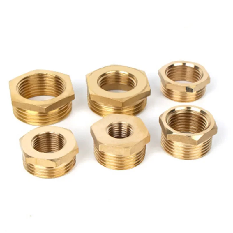 Đồng Lục Giác Bushing Giảm Tốc Ống 1/8 1/4 3/8 1/2 3/4 F Đến M Ren Giảm Đồng Nước Khí Adapter đầu Nối Cổng Kết Nối