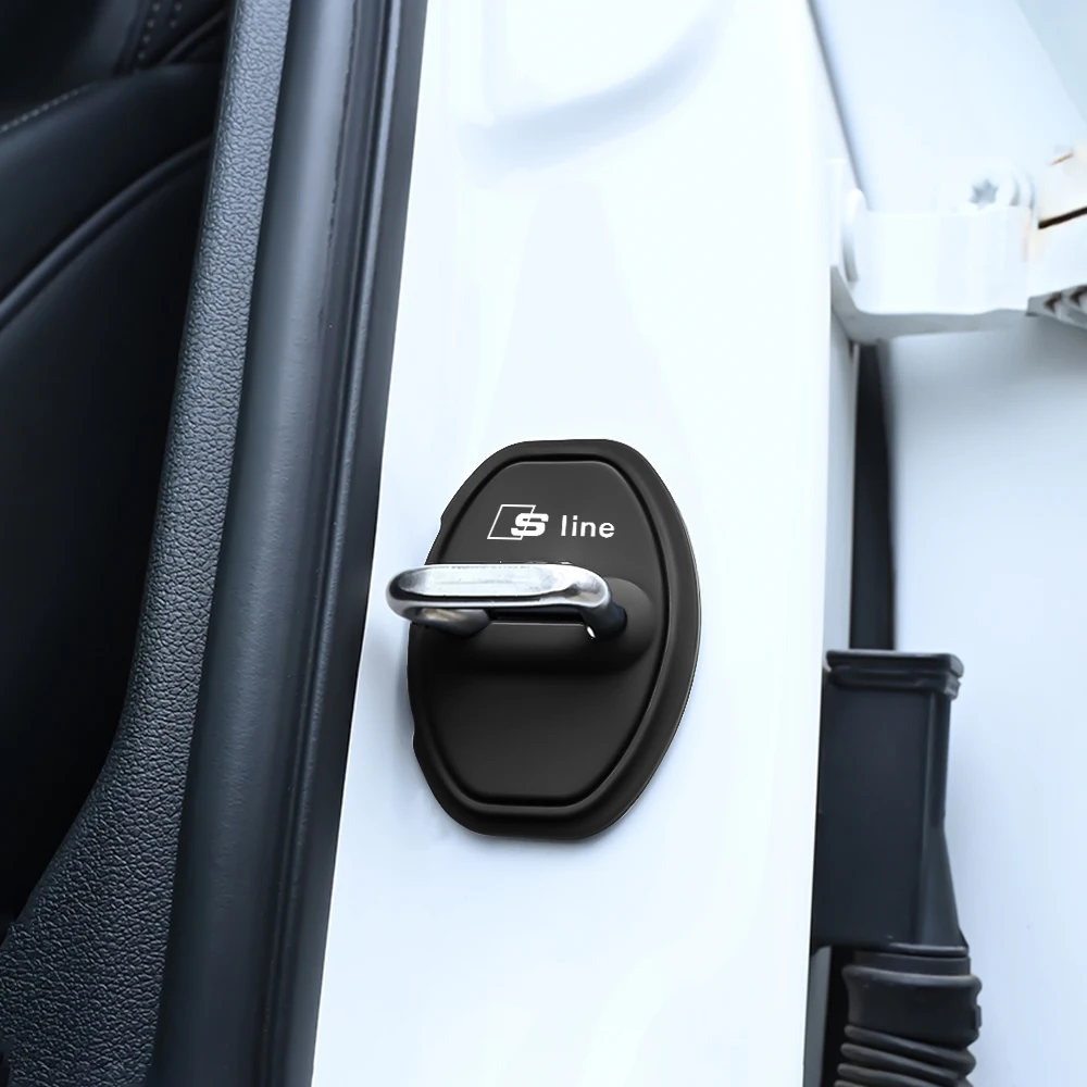 4pcs Silicone Car Door Lock Cover Sticker For Audi SLINE A1 A3 8P A4 B5 B6 B7 B8 A5 A6 C5 C6 C7 A7 A8 Q3 Q5 Q7 TT 8V R8 8L A2 Q8