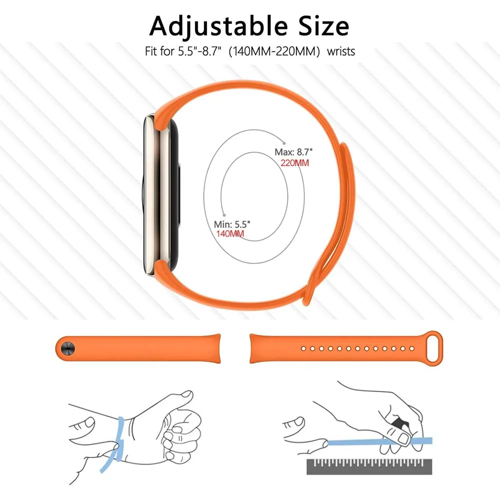 2025 Pasek do bransoletki Xiaomi Mi Band 8/8 NFC Silikonowy pasek na nadgarstek Miband 9 NFC Wymienny pasek sportowy pulsera correa do Mi Band 9