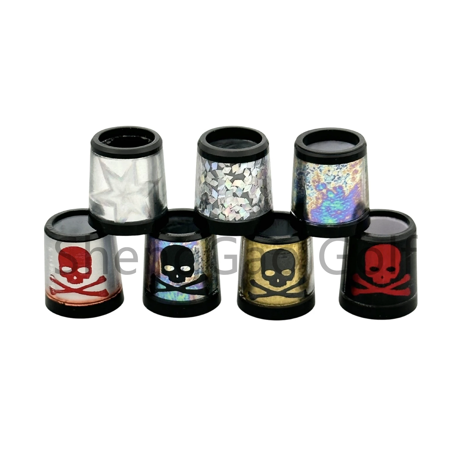 10 Chiếc Nhựa Golf Màu Đầu Lâu Ferrules Phù Hợp Với Sắt Trục Chi Tiết Kỹ Thuật: bên Trong * Cao * Ngoài Kích Thước 9.3*15*13.7Mm