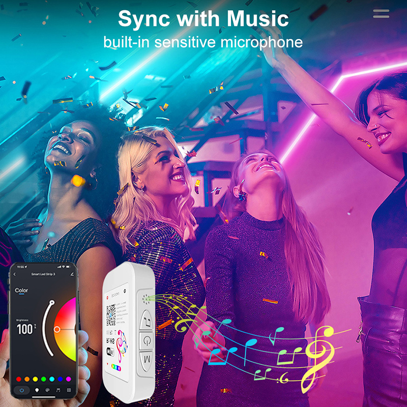 Controller RGB Wifi 12V Controller LED RGB Bluetooth a 3 pin Controller luci LED RGB Tuya Sincronizzazione musicale Controller intelligente DC 5-24V