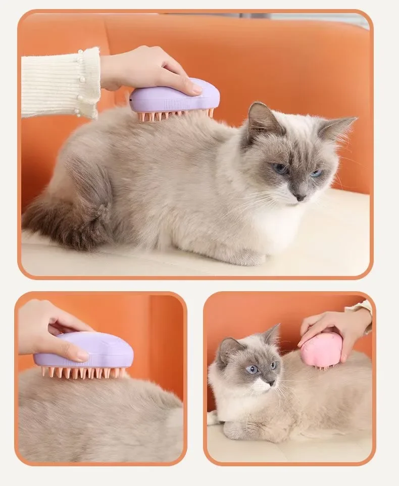 3 in 1 Cat Comb Brush Electric Spray Cat Steam Brush Spray Cat Hair Brushes for Massage Pet Float remover Cat Supplies