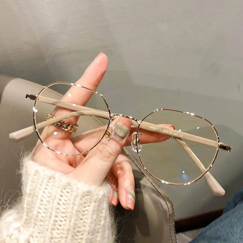 Gafas para miopía con polígonos de Metal antiluz azul, gafas ópticas miopes para ordenador para hombres y mujeres, gafas Unisex 0-0,5-1-1,5...-6