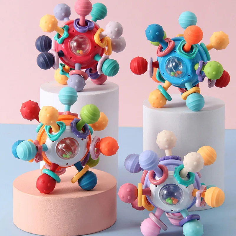 ของเล่นเด็ก 6 12 เดือนSensory Rattles Teetherกิจกรรมมือของเล่นเด็กแรกเกิดEarly Development Teething Rattleของเล่นสําหรับทารก