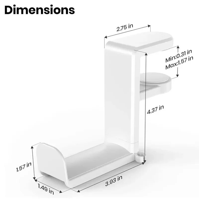 Soporte de gancho para auriculares con rotación de 360 grados, soporte para auriculares para juegos, soporte ajustable para auriculares, colgador de escritorio con Clip para Cable Universal