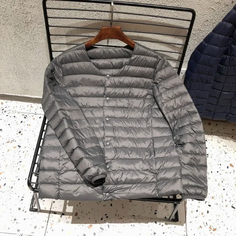 2023 nouveau automne hiver 90% duvet de canard blanc léger emballable col rond Variable col en v hommes manteau doublure chaude doudoune