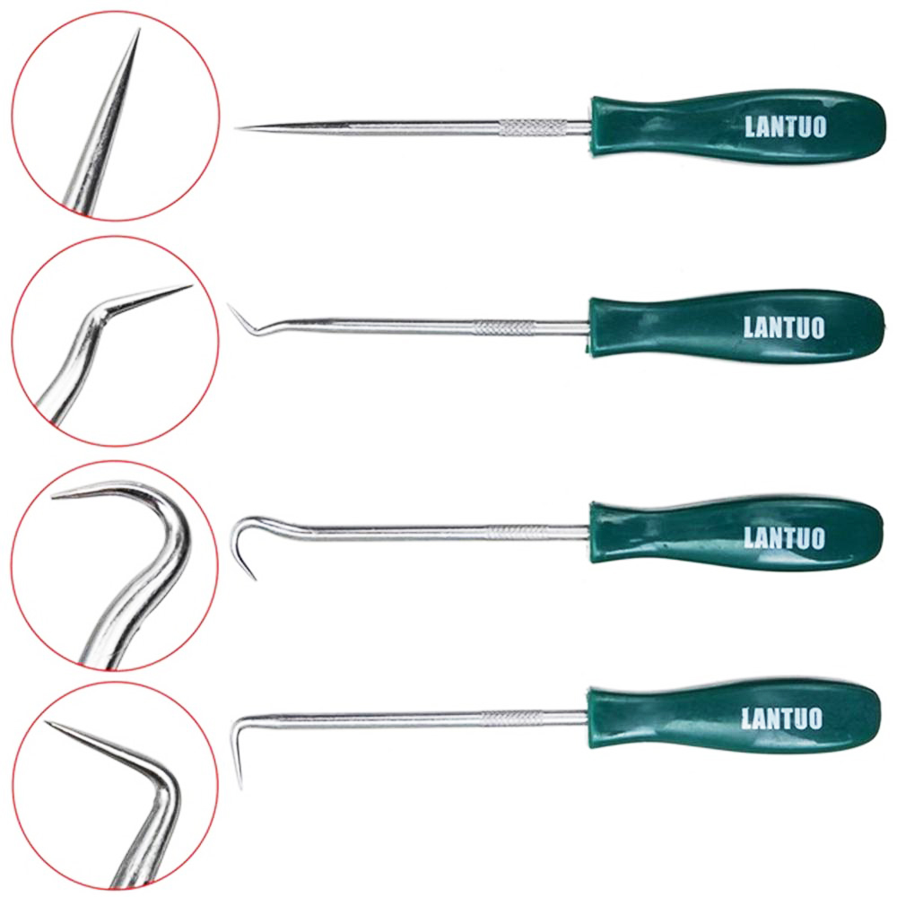 4 Stuks 135 Mm Auto Auto Voertuig Oliekeerringen Schroevendraaiers Set O-Ring Afdichting Pakking Puller Remover Pick Haken gereedschap Auto Reparatie Tools