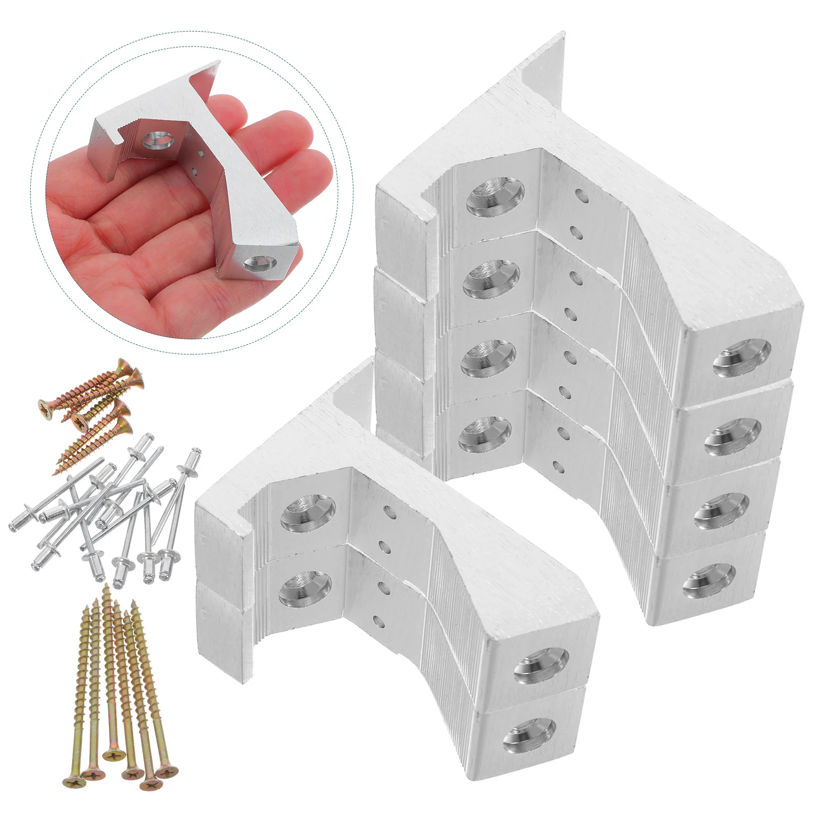 Kit de reparación de suelo de aleación de aluminio, herramientas de fijación de suelo de madera con acabado Natural, para el hogar, 6 uds.