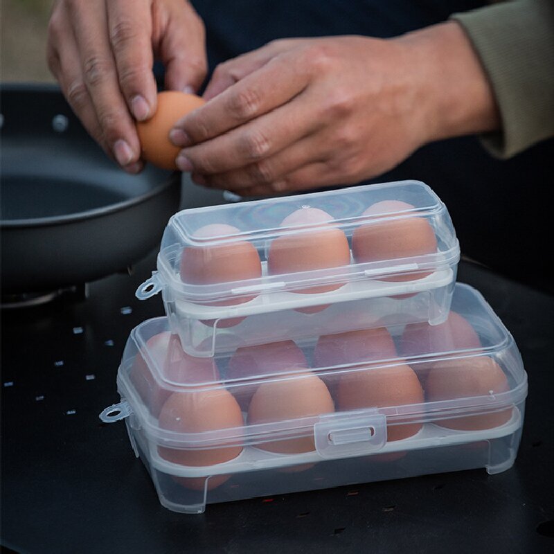 Caja de huevos a prueba de golpes para exteriores, caja de almacenamiento transparente, bandeja de huevos inastillable portátil para acampar, caja de protección para el hogar, caja de viaje inastillable