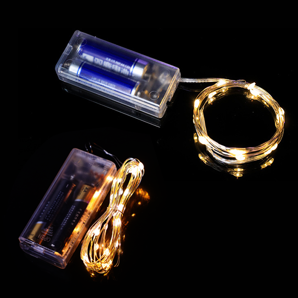 Светодиодные гирлянды из медной проволоки, водонепроницаемые светодиодные гирлянды на батарейках типа АА, гирлянда «сделай сам», украшение для рождественской свадьбы и вечеринки