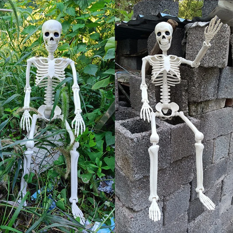 Esqueleto humanoide de modelado de feliz Halloween, accesorios decorativos, Casa Encantada, hogar, dormitorio, balcón, decoración, suministros DIY para fiestas, 1 ud.