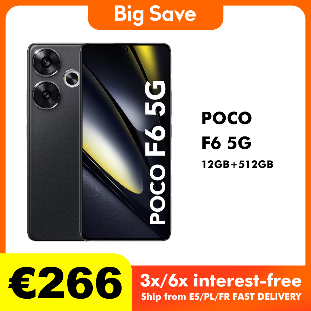 POCO-F6 5G Smartphone, Versão Global, NFC Snapdragon®Bateria de Carregamento Turbo, 8S Gen 3, 120Hz, 90W, 5000mAh