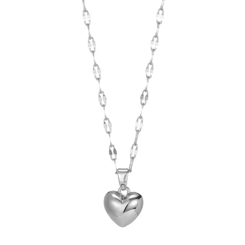 Collana con cuore d'amore per donna 2025 Nuova catena per labbra alla moda Collana con ciondolo semplice Regalo di gioielli
