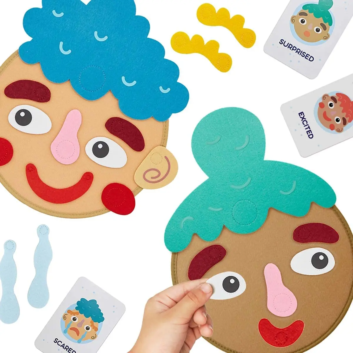 Tavole emozionali sociali Montessori Giocattoli sensoriali per bambini e bambini piccoli, attività di apprendimento emotivo per ragazzi e ragazze