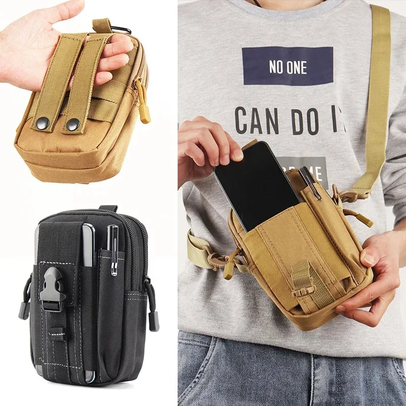 Riñonera para hombre, riñonera para exteriores, impermeable, camuflaje, accesorios deportivos para caza, bolsa de almacenamiento Molle de nailon para teléfono móvil
