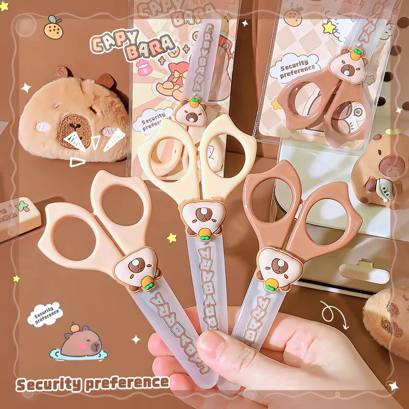 pretty school useful back to school stationery scissors cute capybara craft scissors Mini scissors for diy children's