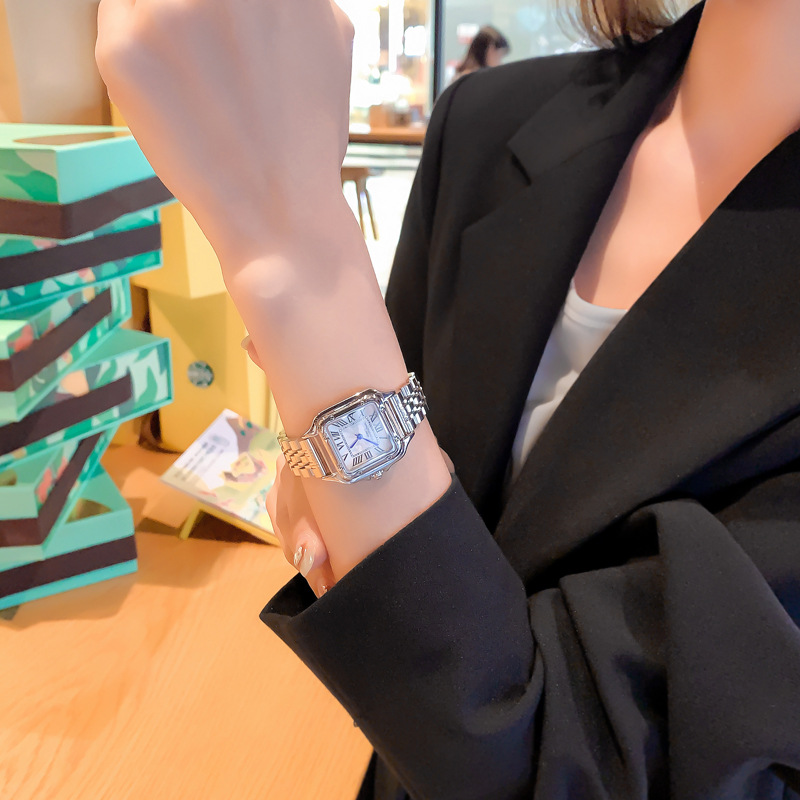 Montre à Quartz pour femmes, mode 2026, calendrier, acier inoxydable, luxe, horloge d'affaires (sans boîte)