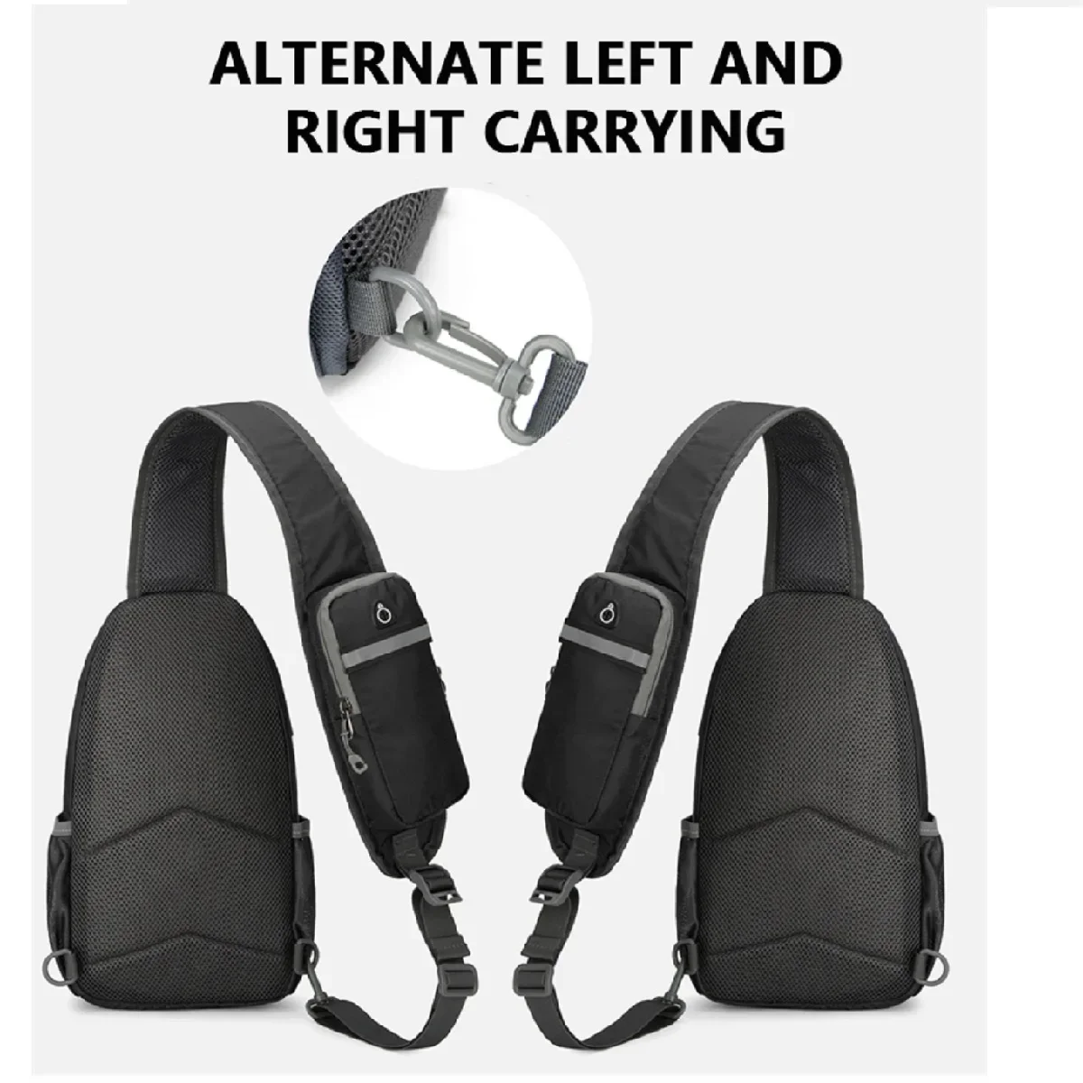 New waterproof large capacity crossbody bag, simple nylon material casual chest bag