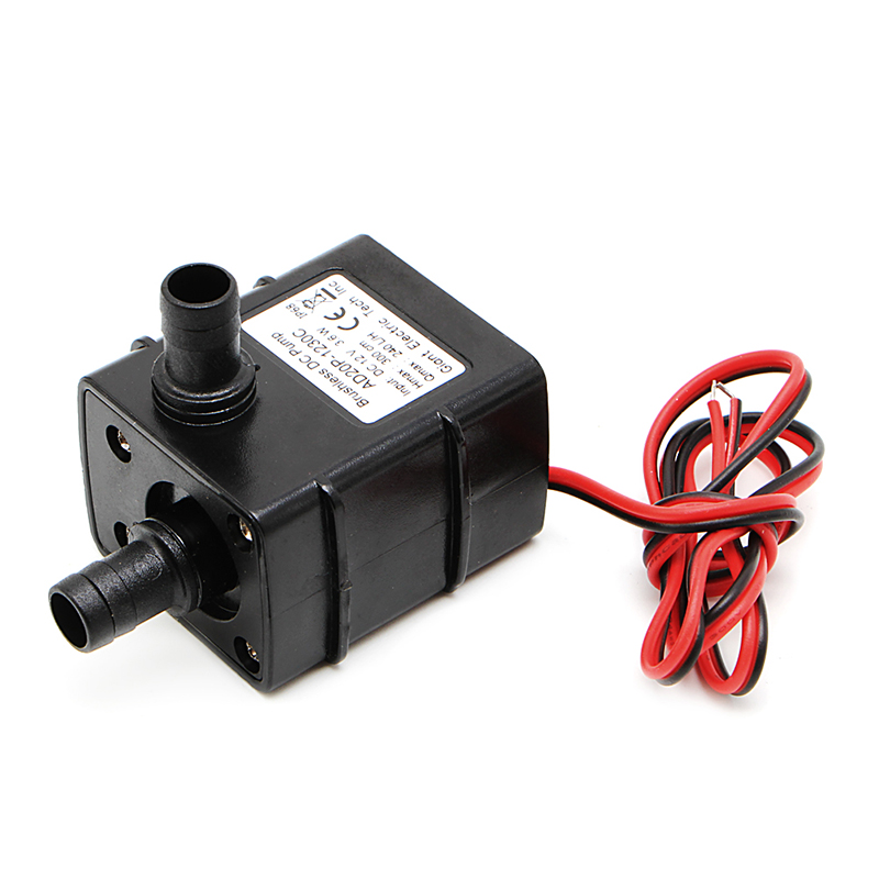 Mini bomba de água submersível, DC 12V, 3M, 240L por H, motor sem escova, 4.8W, 24V, 5.8W