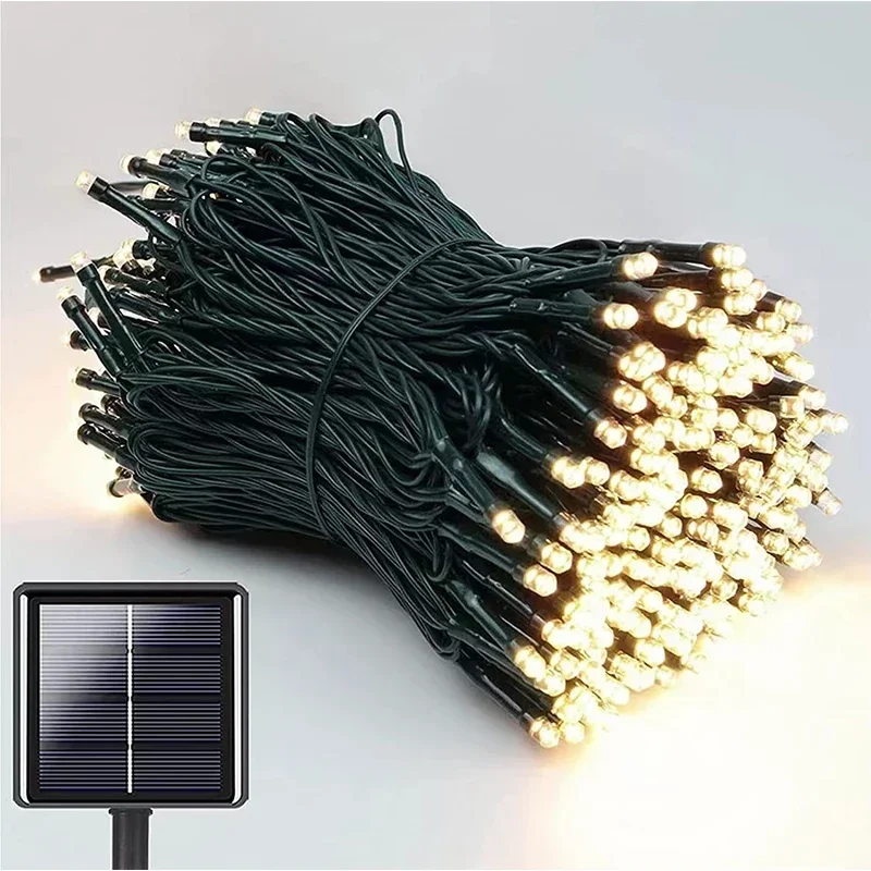 Guirnalda de luces alimentada por energía Solar para jardín, lámpara impermeable para exteriores, guirnalda de 6V para Navidad, fiesta navideña, decoración del hogar