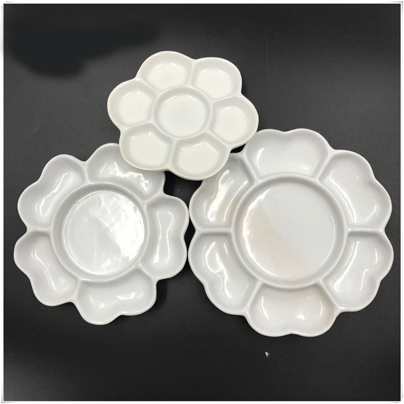 Jingdezhen Tavolozza in ceramica Plum Blossom Pigmento Guazzo Pittura ad acquerello e materiali artistici per calligrafia