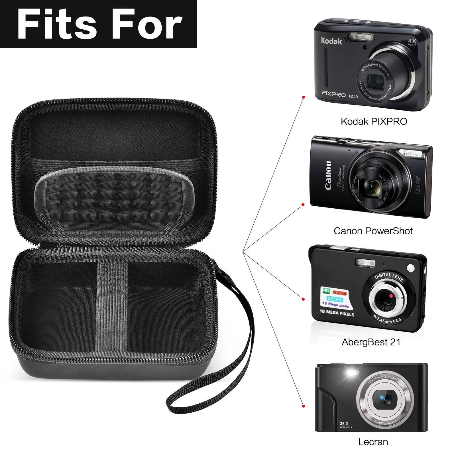 Vlogging funda para cámara Digital, Compatible con Sevenat, para AUTPIRLF, para Lecran, para AbergBest, para Aufoya, para Kodak Pixpro