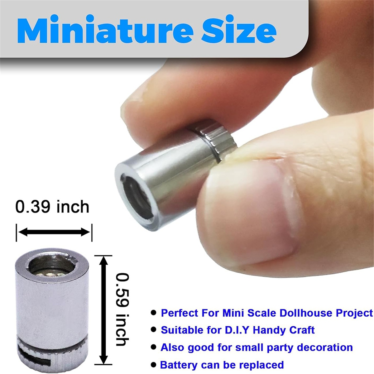 Luzes LED em miniatura para Dollhouse, artesanato, mini luzes spot, a pilhas, branco quente, 36pcs