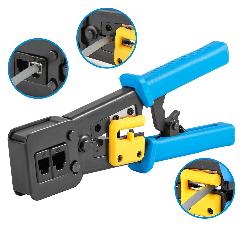 RJ45 crimper hand network tools pliers RJ12 cat5 cat6 8p8c Cable Stripper pressing clamp tongs clip multi function