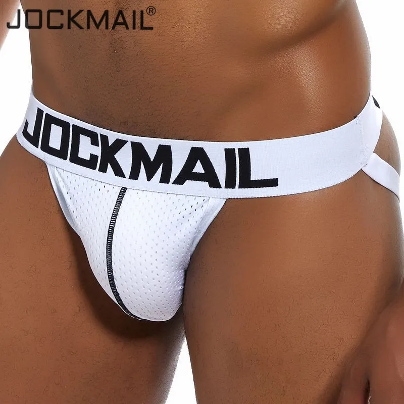 JOCKMAIL marca suspensorio para hombres ropa interior de seguimiento atlético, correa de deportista de rendimiento transpirable de tiro bajo de malla Sexy