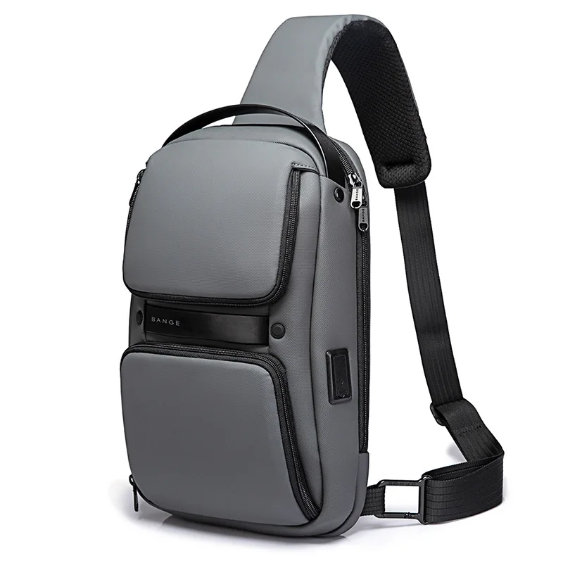 Bange-メンズ多機能クロスオーバーバッグ,USBショルダーバッグ,防水トラベルチェストバッグ,大容量,nupgrade,tpu,ブランド
