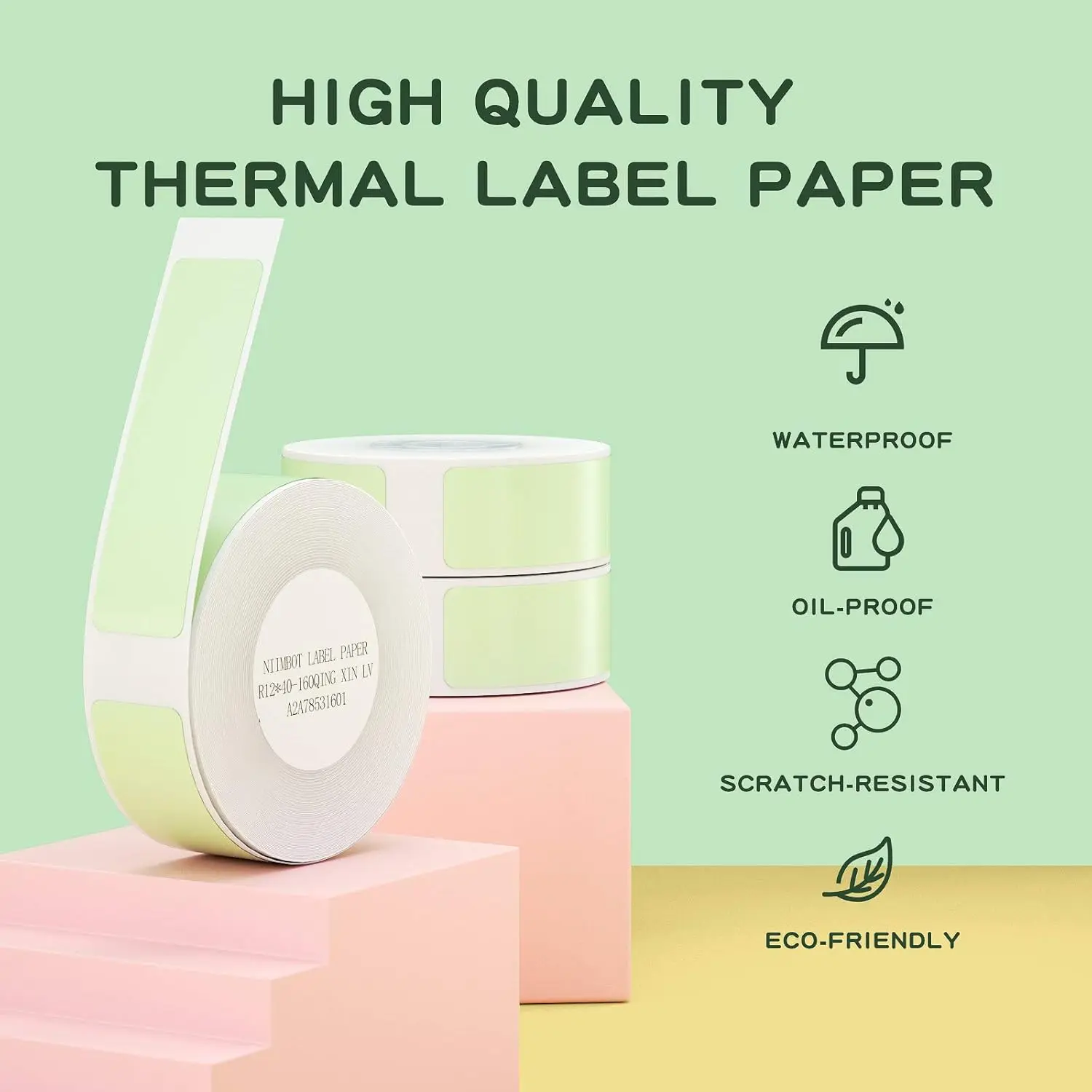 Niimbot Printer D11 D110 D101 Label Sticker 1Roll Color White Transparent Papers Waterproof Anti-Oil Label Mini Portable Printer