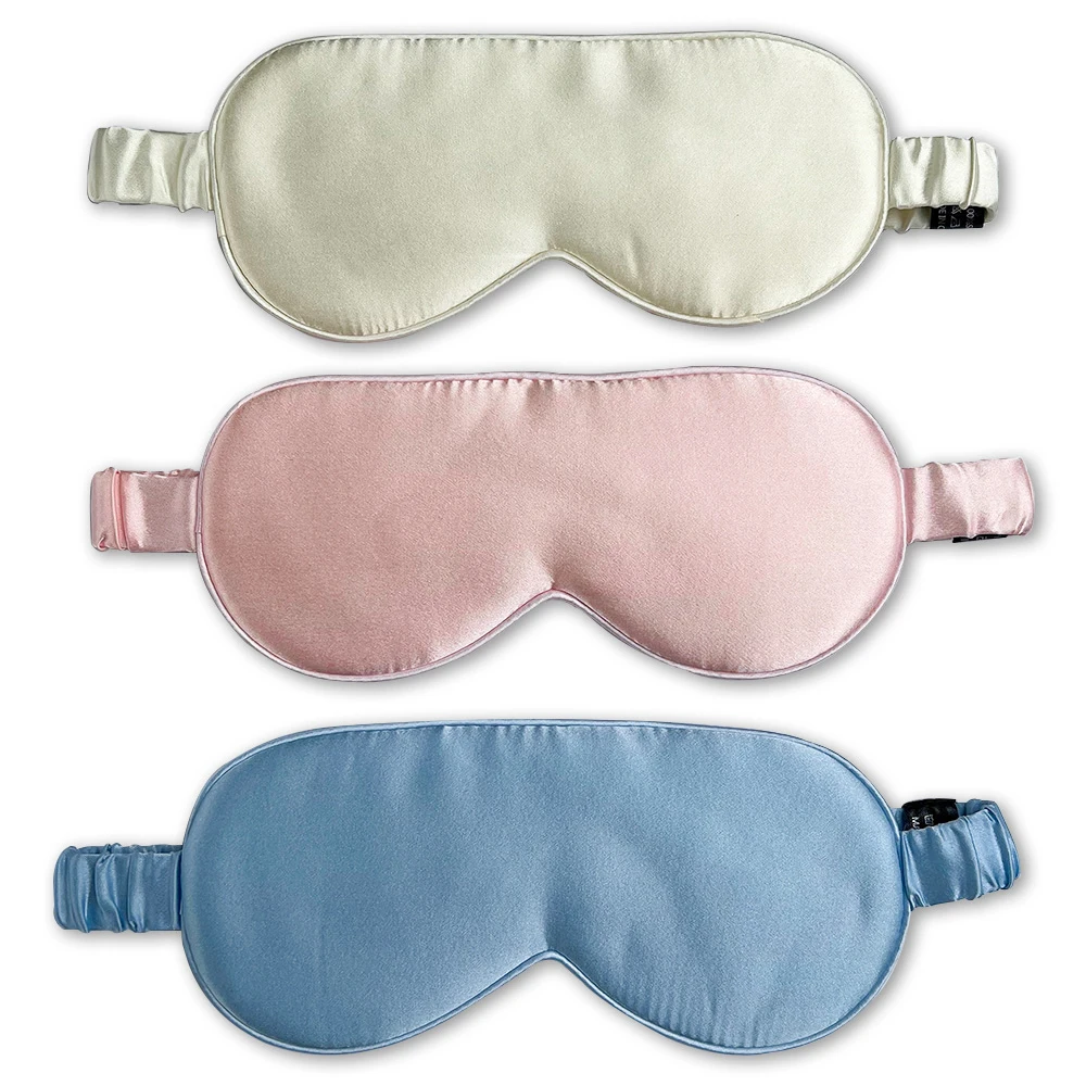 Máscara de dormir 100% seda amoreira para homem e mulher, cobertura para os olhos, venda grande para blackout total, tamanho 20x8,5cm