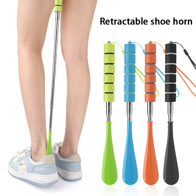 Corna per scarpe lunghe estensibili 30 cm-71 cm Calzascarpe in metallo donna incinta anziani Cucchiaio per scarpe spatola per scarpe per la casa 1 pz/2 pezzi