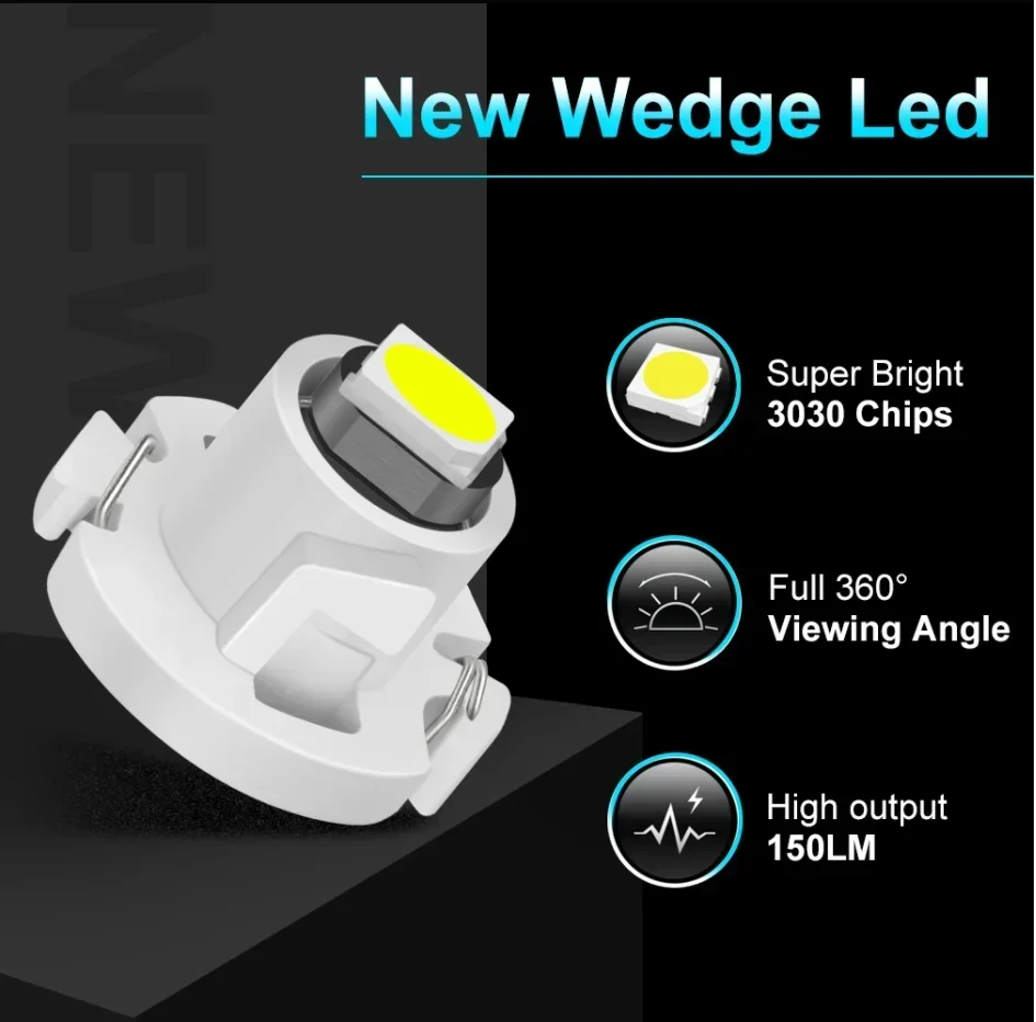 10 Uds T3 LED T4.2 T4.7 bombilla Led Canbus 3030SMD luces interiores de coche indicador cuña tablero lámpara de instrumento de calentamiento 12V Auto