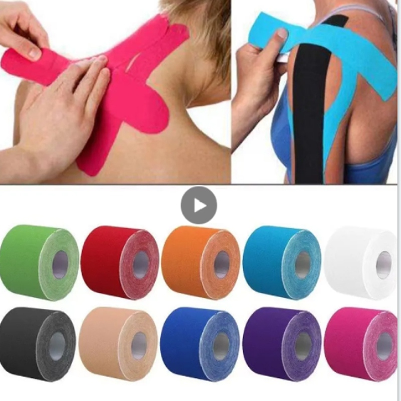Cinta de kinesiología de tamaño 5M, elastoplast atlético, recuperación deportiva, flejes para gimnasio, impermeable, tenis, vendaje para aliviar el dolor muscular