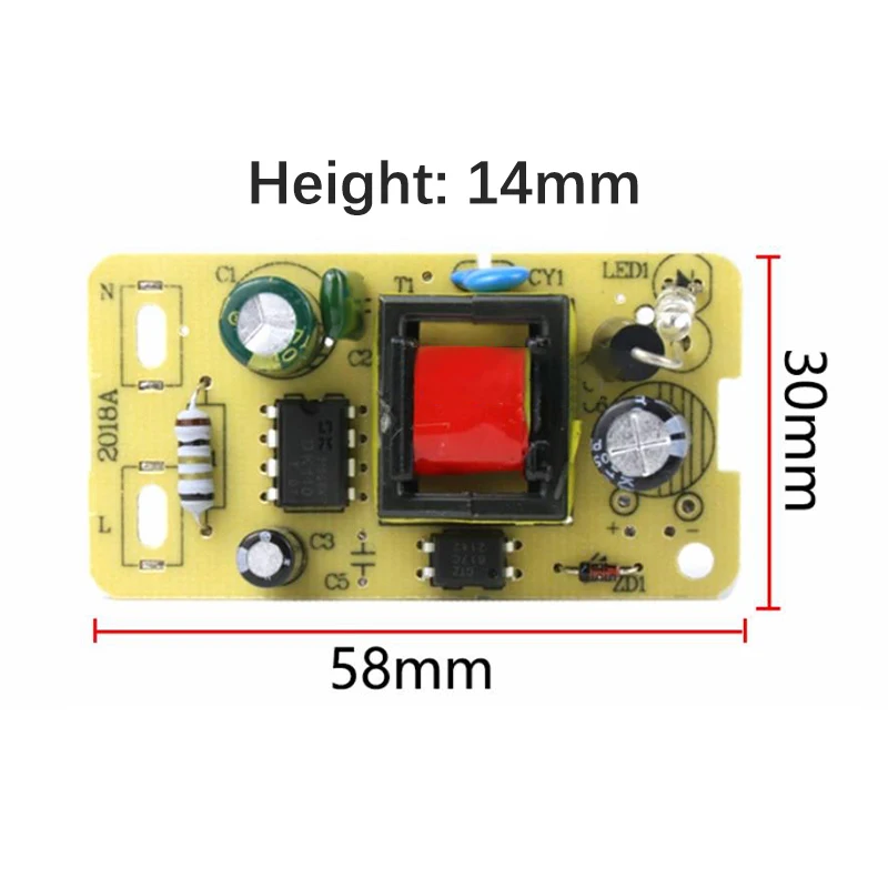 1pc 5v 2a adaptador ac 220v para dc 5v módulo de fonte de alimentação de comutação step-down placa de fonte de alimentação