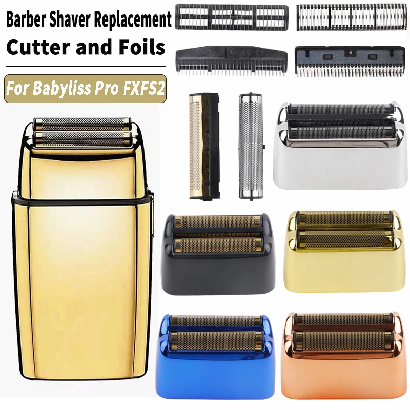 Afeitadora eléctrica de peluquero profesional, repuesto de doble cuchilla de corte y cubierta de cabezal de láminas para afeitadora de láminas inalámbrica Babyliss FXFS2