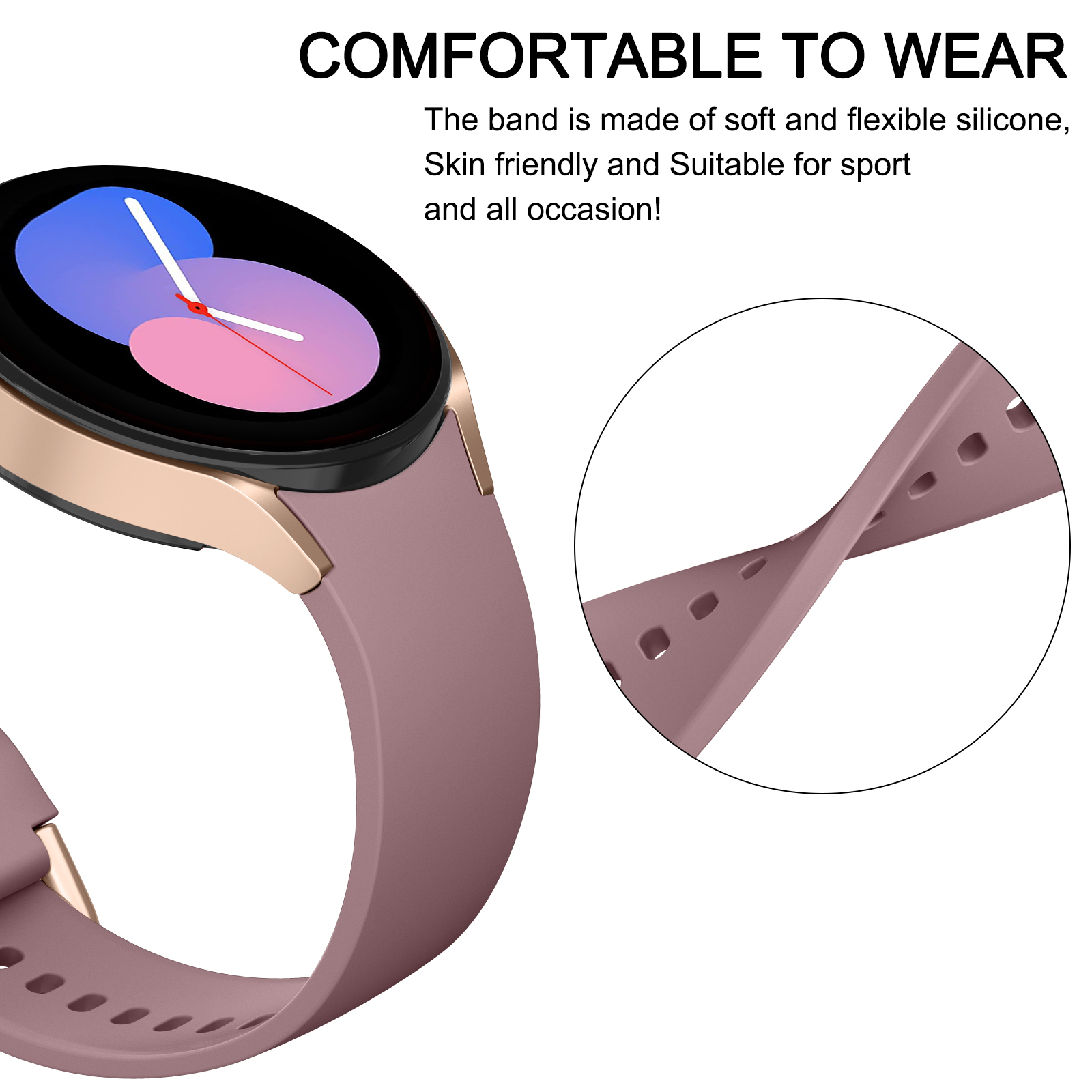 Pulseira de silicone sem lacunas para samsung galaxy watch 4 5 6 7 40mm 44mm/watch 4 6 clássico 42mm 46mm 43mm 47mm/5 pro 45mm pulseira
