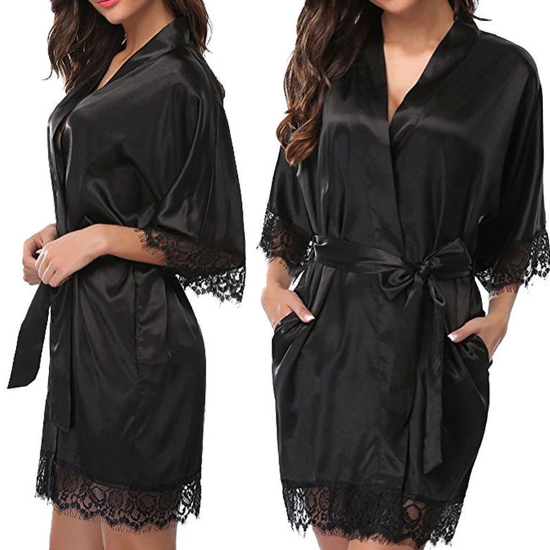 1 pacote conjunto de pijamas femininos brilhantes robe plus size pijamas elegantes e na moda casa pijamas eróticos de seda gelo