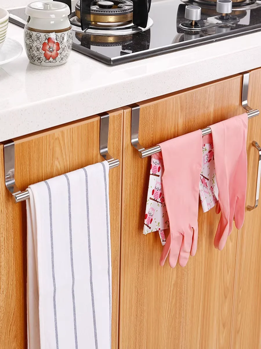 Un portasciugamani da cucina multiuso in acciaio inossidabile con unipolare, porta dell'armadio, porta posteriore, porta asciugamani