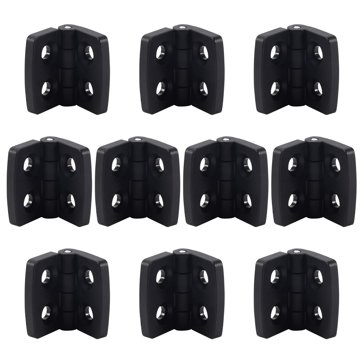 10 bisagras de puerta de plástico negro reforzado 40 mm x 30 mm.