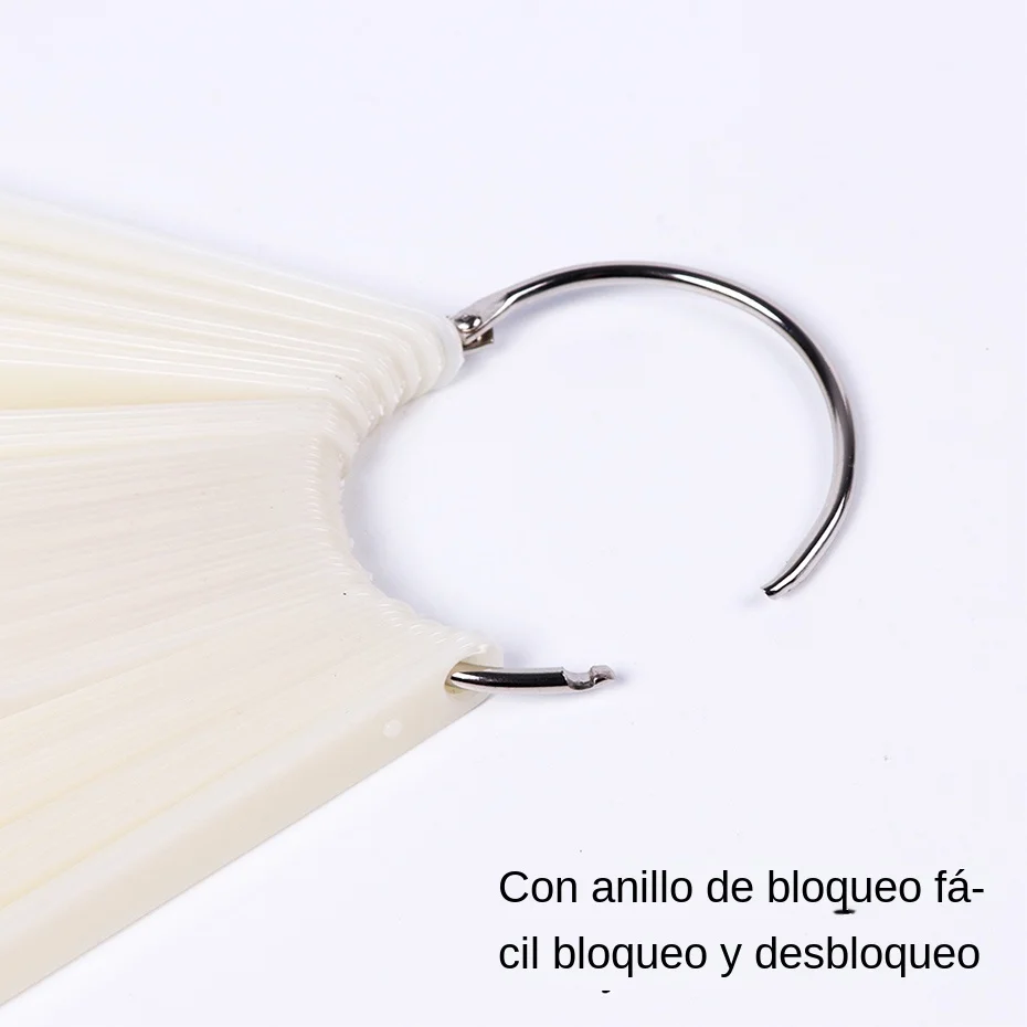 50 Uds. Puntas de exhibición de uñas postizas, tabla de colores natural transparente, estilo abanico ovalado, muestra de esmalte de Gel UV, paleta, herramientas de práctica de manicura