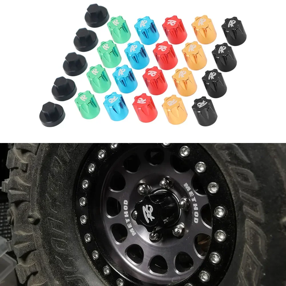 Kim Loại Bánh Trung Tâm Nắp Chống Bụi Tai M4 Hạt 4 Cho 1/10 RC Xe Bánh Xích Xe Trục SCX10 D90 TRX4 TF2 CC01 Capra Nâng Cấp
