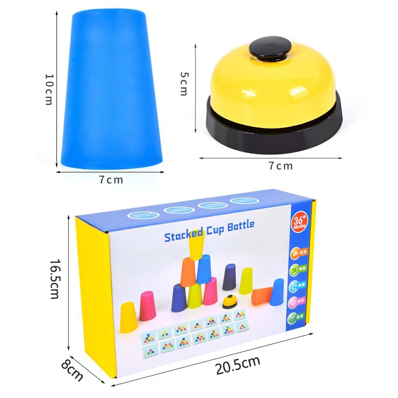 Montessori Spielzeug Stapel Tasse Spiel Mit Karte Pädagogische Intellektuelle Aufklärung Farbe Erkenntnis Logik Training Kinder Kinder