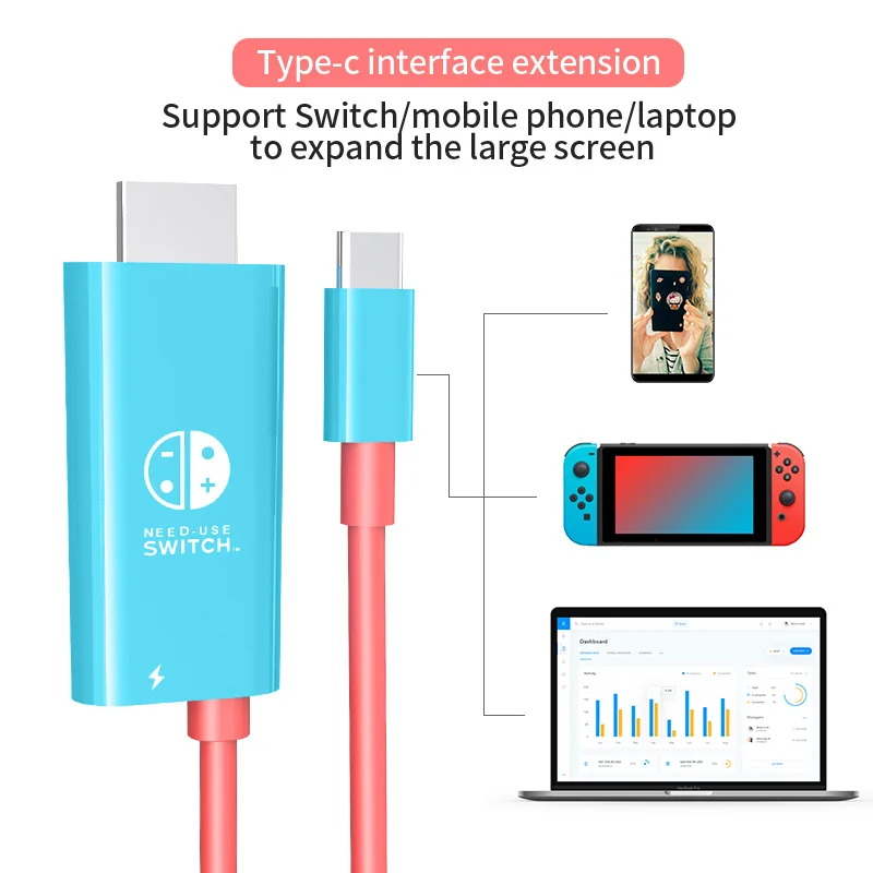 Cable de carga USB-C a HDMI + PD 100W de 4K30Hz, adaptador Plug & Play tipo C a HDTV de 2M/78,74 pulgadas para interruptor, ordenador portátil, Steam Deck