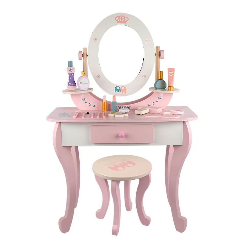 White and Pink Dressing Table for Girls