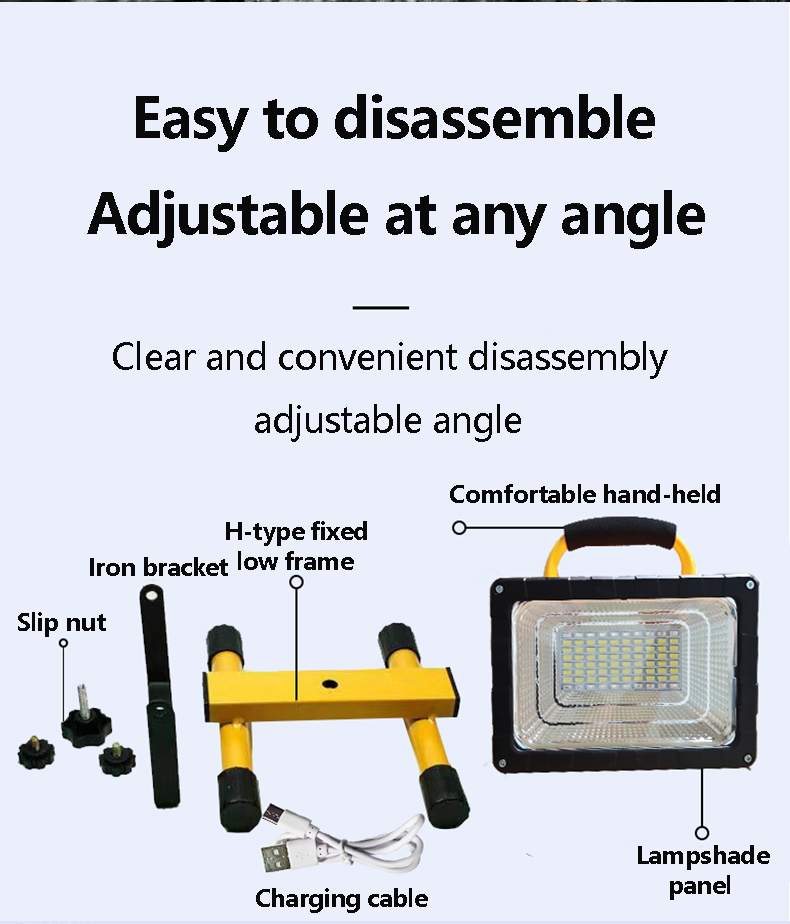 ไฟ LED อัตโนมัติกลางแจ้งสำหรับตั้งแคมป์8000W ไฟฉายมือถือไฟวิศวกรรม