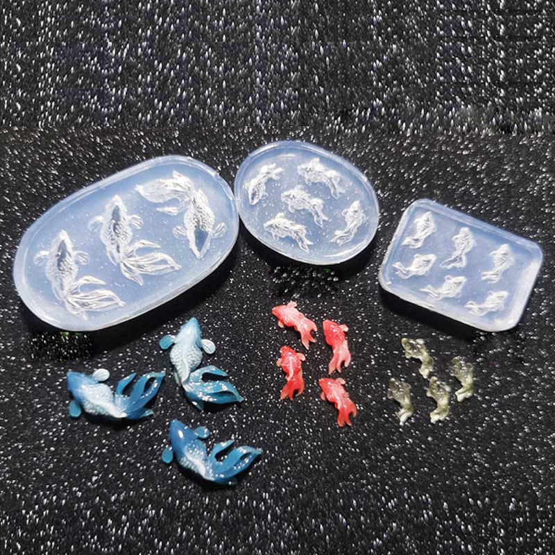 ปลาทองเครื่องประดับสร้อยคอกระจกซิลิโคน Moulds Mini ปลาคาร์พอีพ็อกซี่เรซินแม่พิมพ์ Diy Craft ต่างหูจี้เครื่องประดับทำเครื่องมือ