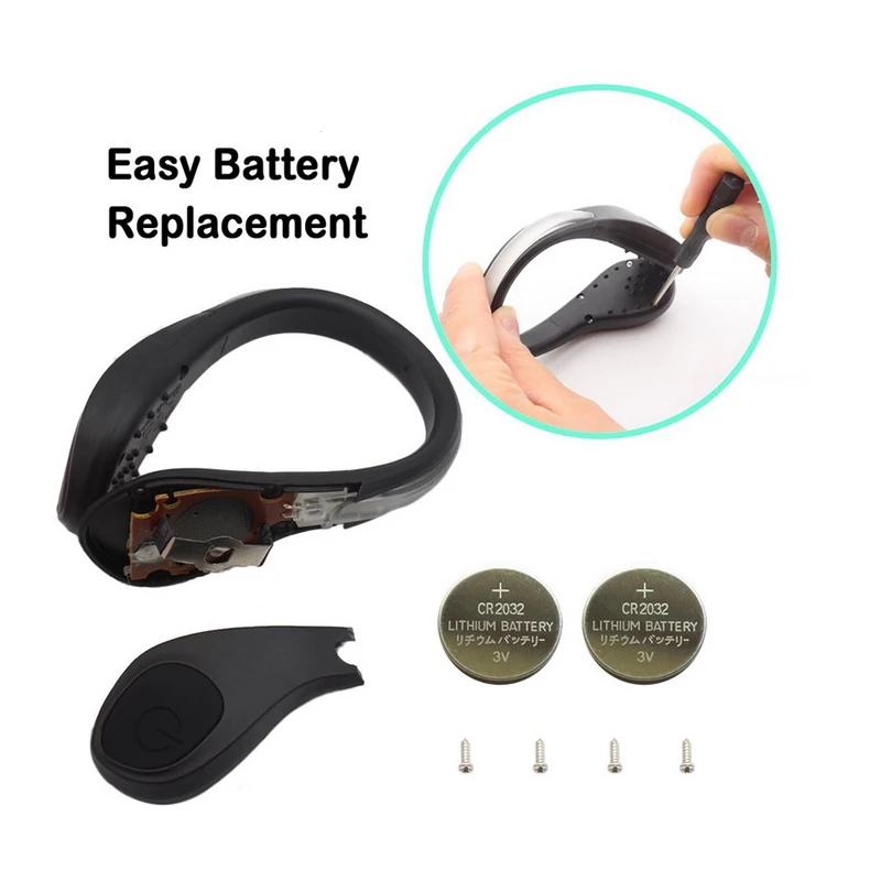 Réinitialisation de chaussure lumineux à LED, clip de chaussure, lumière forte, avertissement de sécurité nocturne, course à pied, vélo, vélo