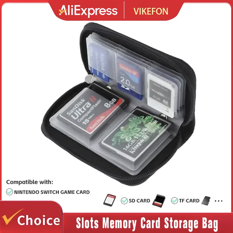 Bolsa de armazenamento para cartão de memória, estojo de transporte, carteira com 22 espaços para cf/sd/micro sd/sdhc/ms/ds, acessórios de jogo, caixa de cartão de memória